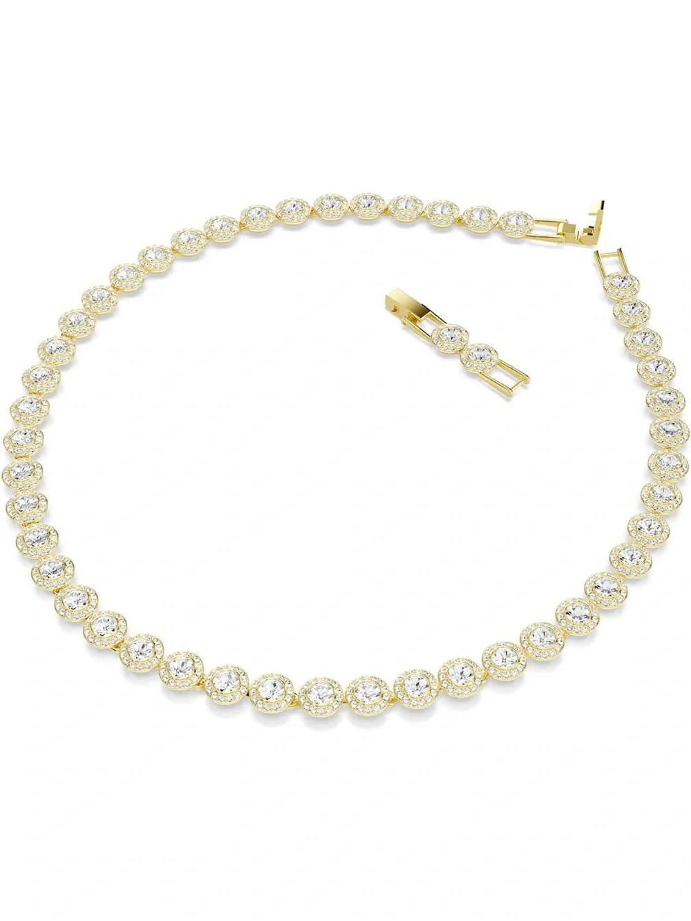 Swarovski Gold Crystal Un Angelic Necklace, Bracelet & Stud Earrings Set - New